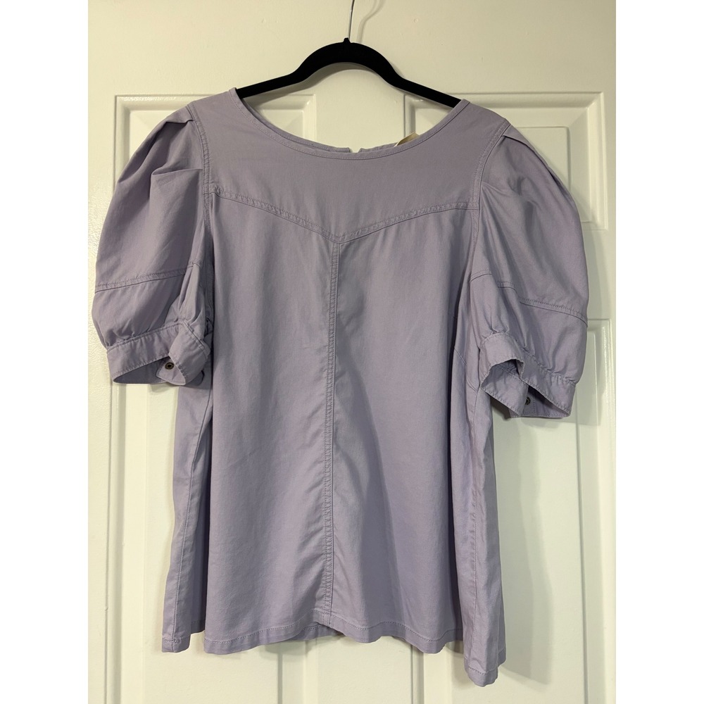 Universal Thread | Puff Sleeve Cotton Blouse XXL || Purple|